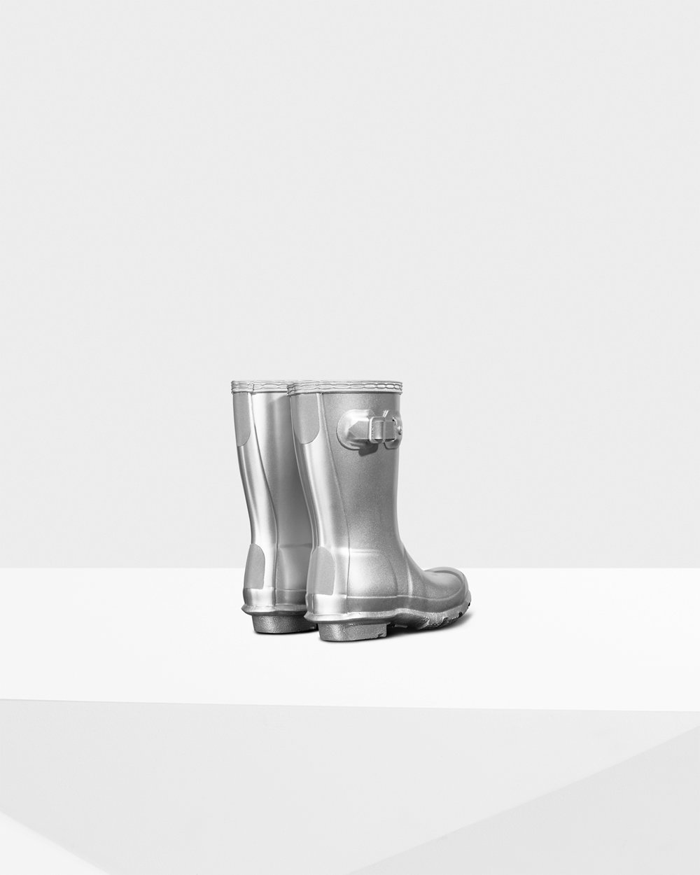 Kids Rain Boots - Hunter Original Little Metallic (03UJZMXSN) - Silver